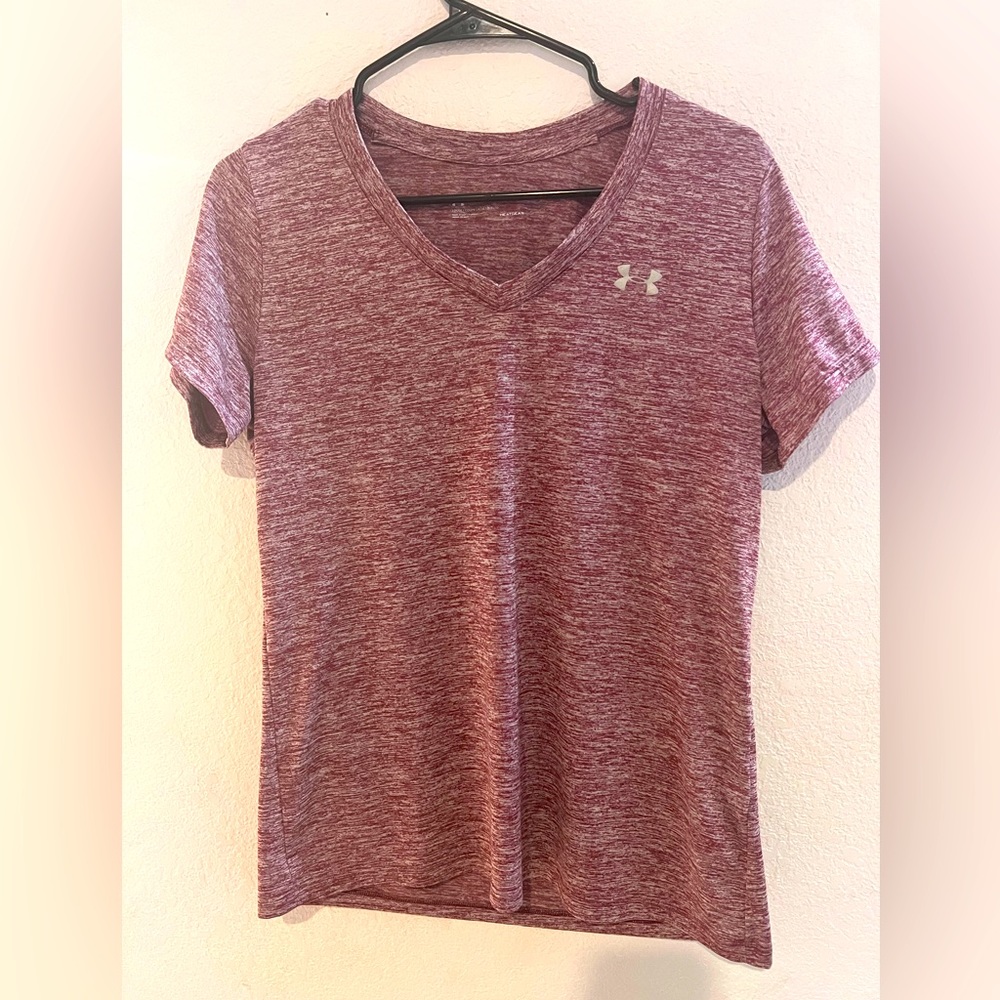 Under Armour Women’s T-shirt Medium Purple Gray Heatgear